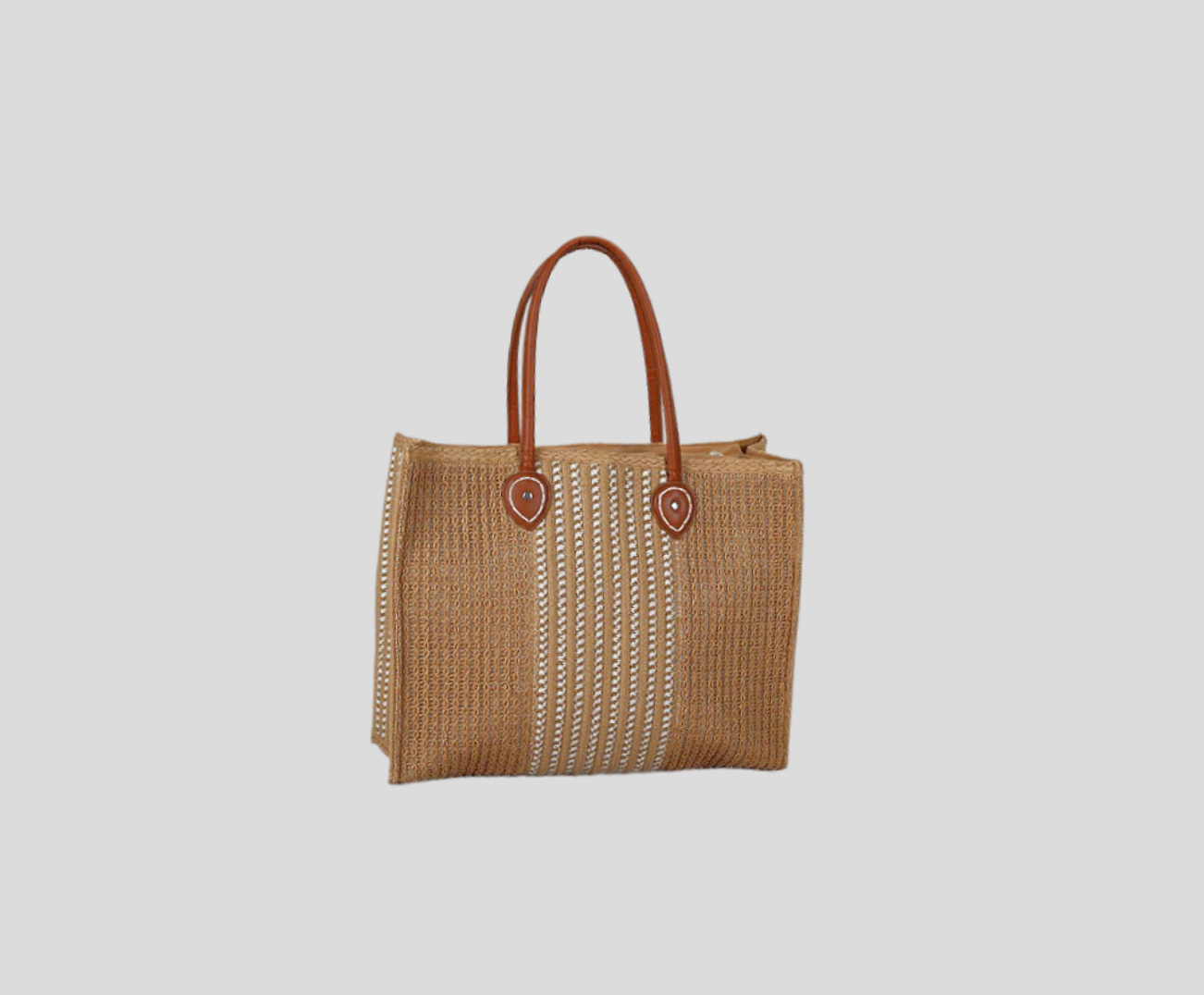 Crochet Paper Bag With Striped Cotton