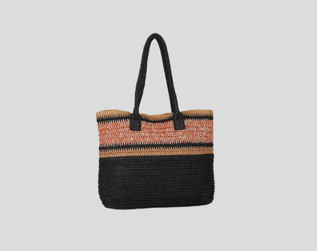 Machine Woven Paper Bag With Long PU Strap