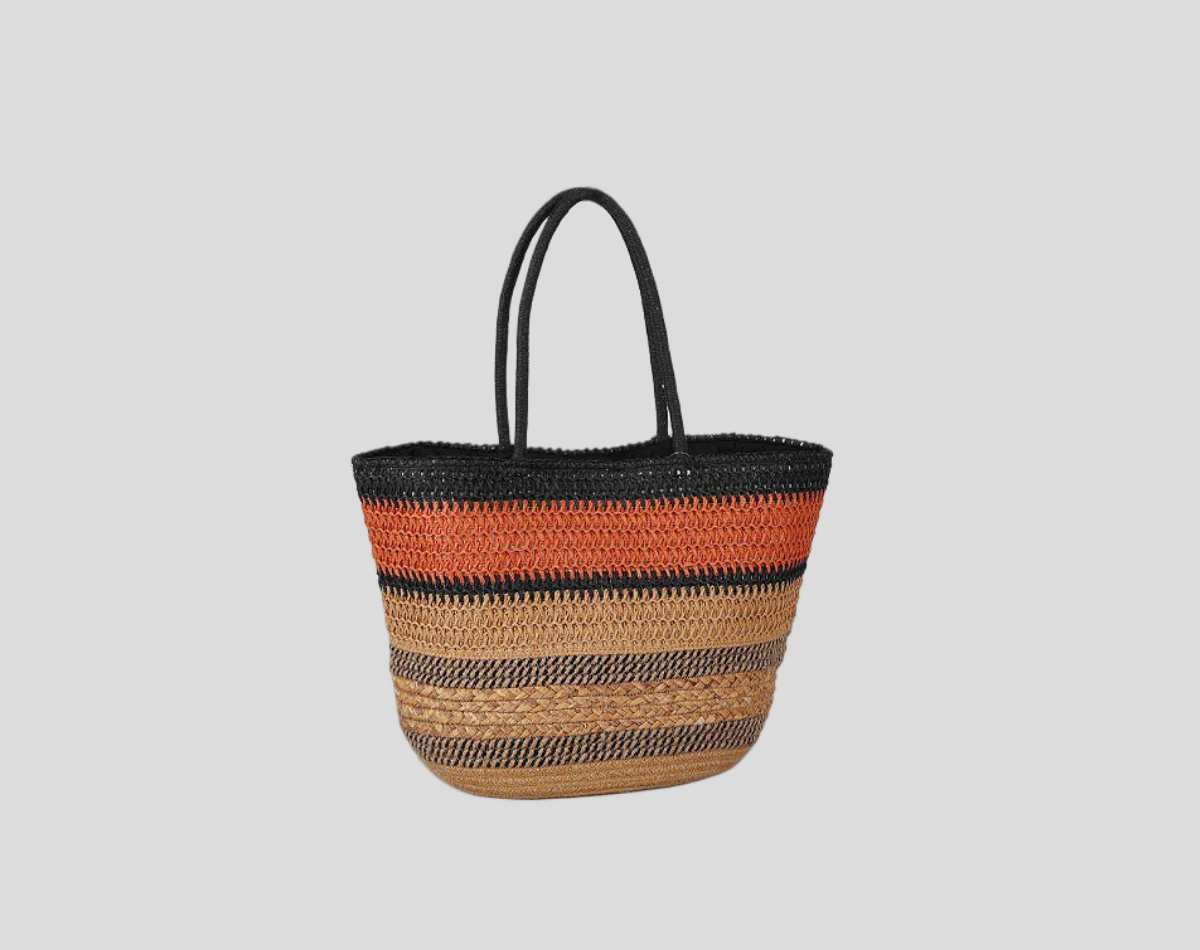 Machine Woven Paper Bag With Long PU Strap