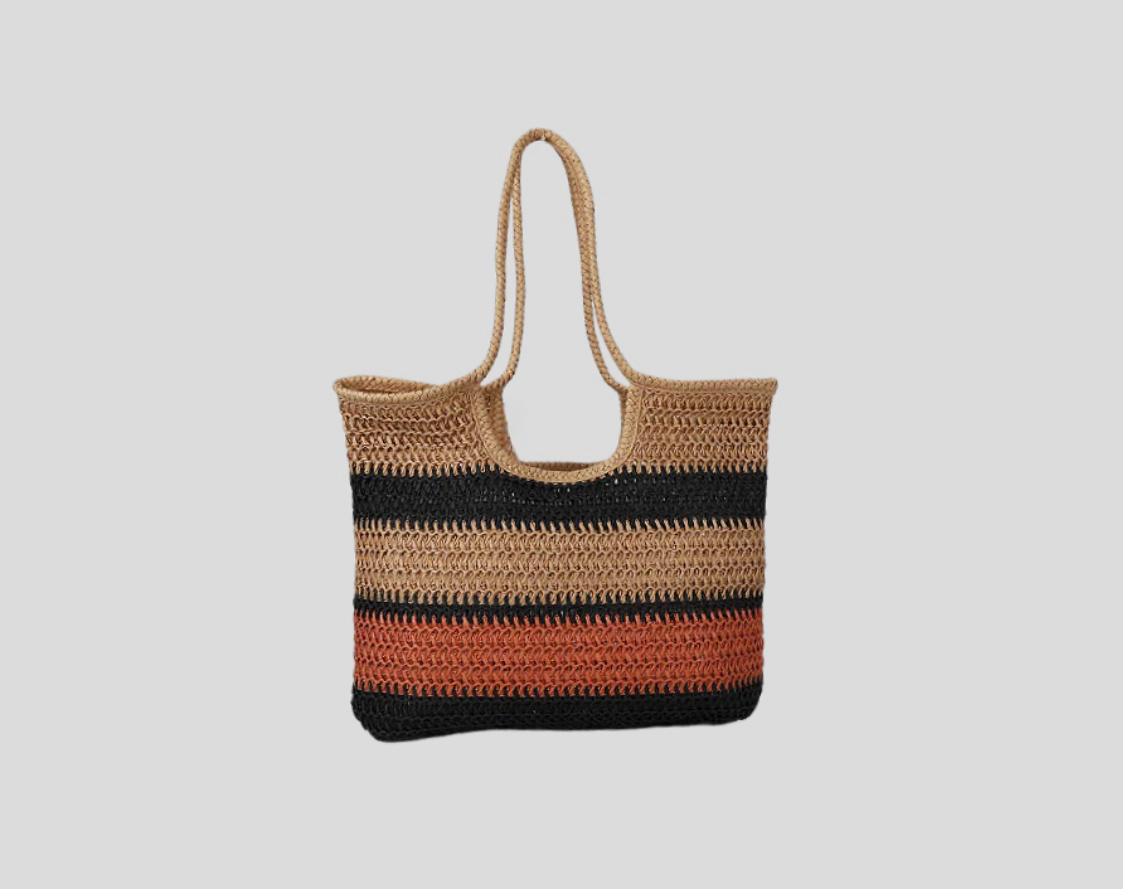 Machine Woven Paper Bag With Long PU Strap