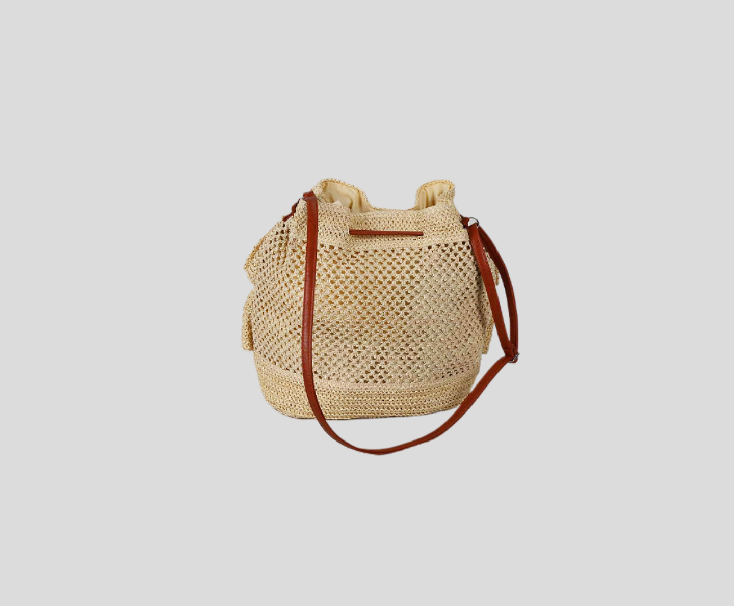 Machine Knitting Hollow Paper Backpack With Drawstring