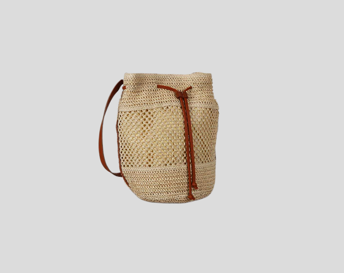 Machine Knitting Hollow Paper Backpack With Drawstring