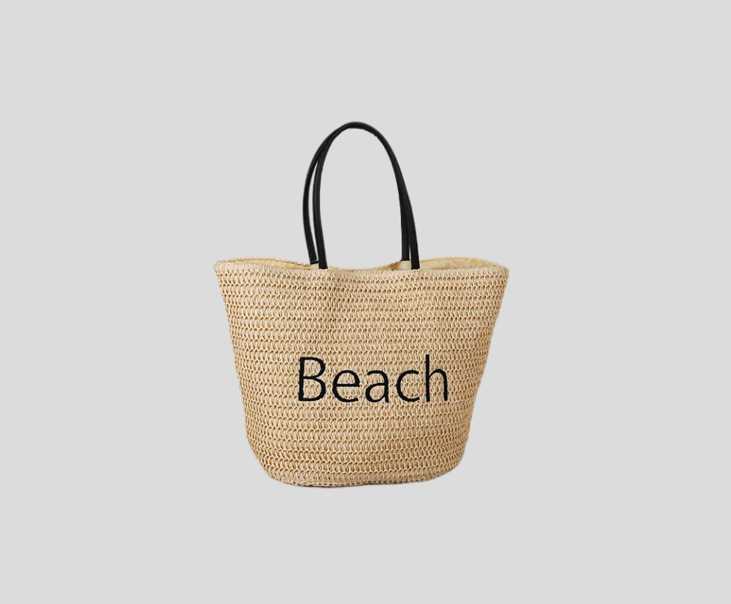 Knitting Paper Beach Bag With Machine Embroidery