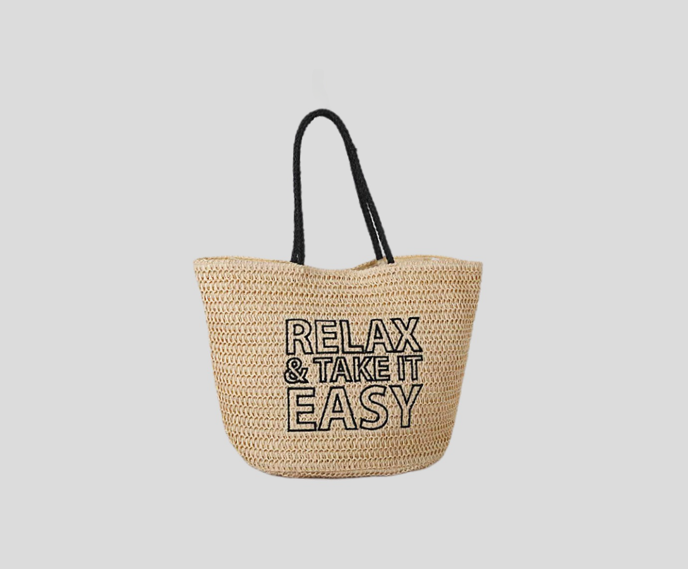 Knitting Paper Beach Bag With Machine Embroidery