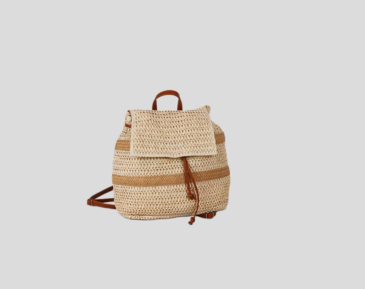 Machine Knitting Paper Handbag With Stripes