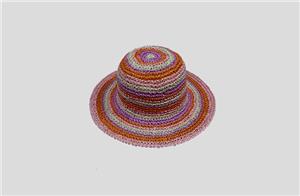 Rainbow Color Crochet Paper Summer Hat