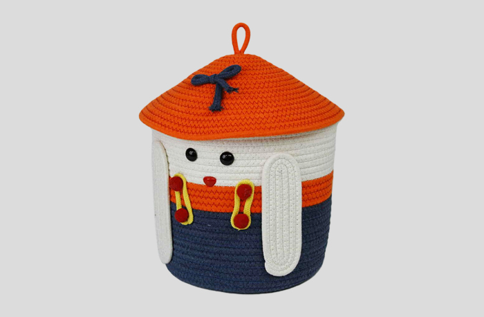 Animal-Shaped Cotton Rope Stitched Storage Basket