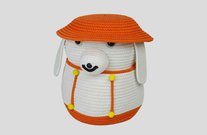 Animal-Shaped Cotton Rope Stitched Storage Basket