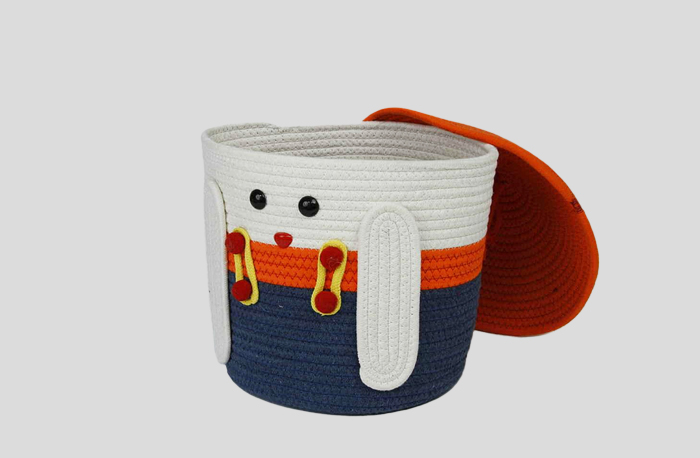 Animal-Shaped Cotton Rope Stitched Storage Basket