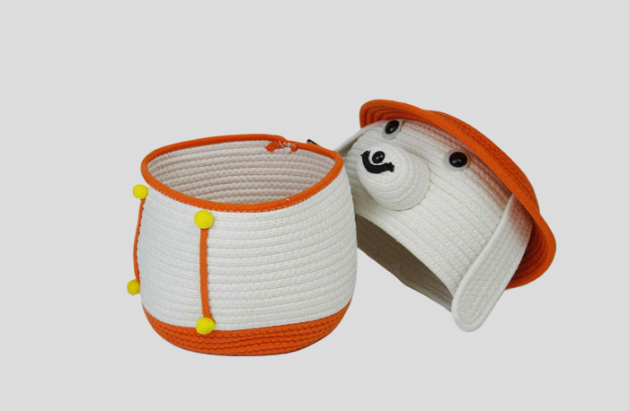 Animal-Shaped Cotton Rope Stitched Storage Basket