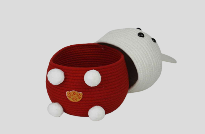 Animal-Shaped Cotton Rope Stitched Storage Basket