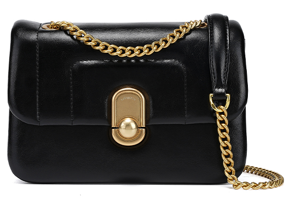 Multicolor fashionable PU crossbody bag with metal chain