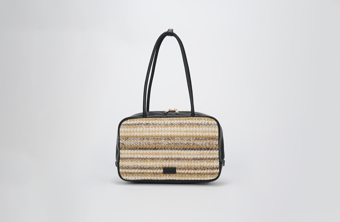 Square Straw Bowling Bag: Classic and Stylish Shoulder Bag