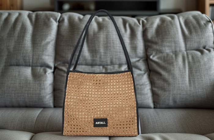 The Perfect Straw and PU Leather Tote Bag