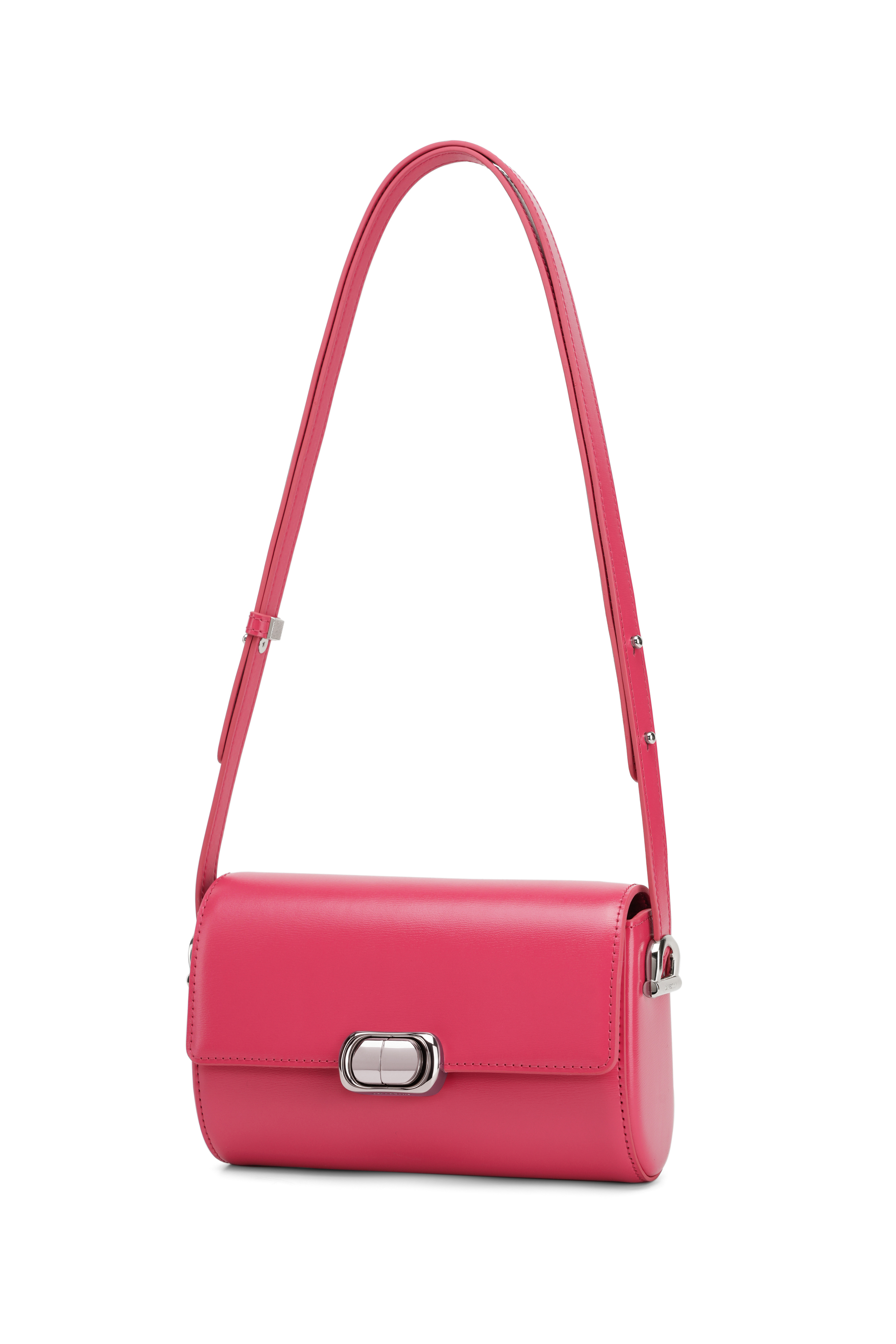 Classic barbie Pink PU Leather Square Shoulder Bag