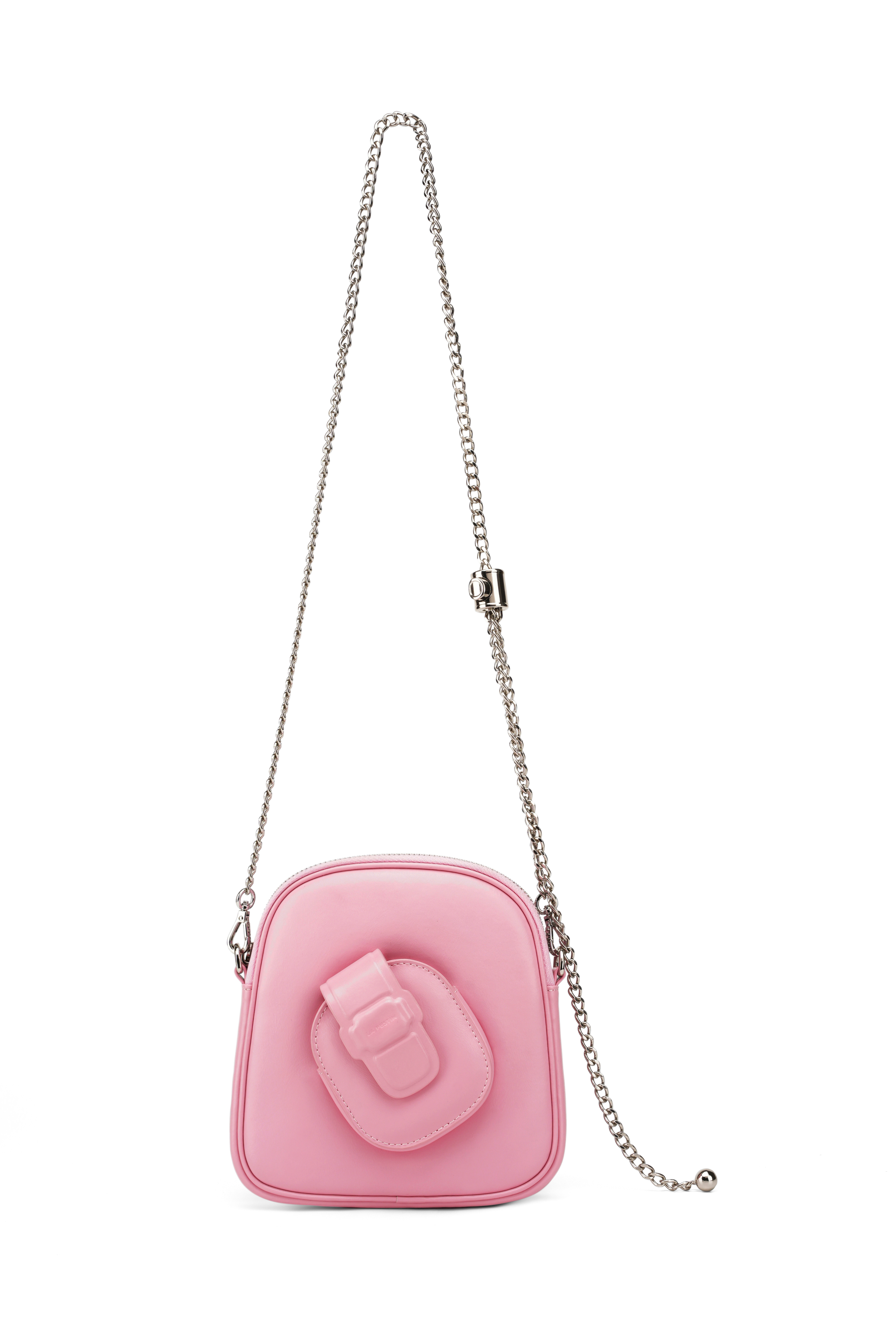 Playful Pink PU Chain Crossbody Mini Bag