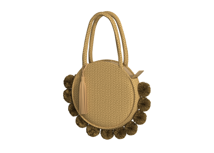 A Stylish Crochet Circle Bag with Unique Bobble Detailing