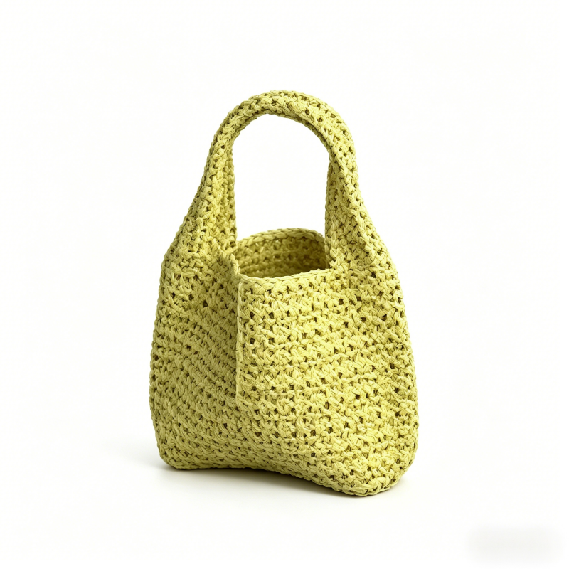 Eco-Friendly Handmade Crochet Paper Yarn Shoulder Bag