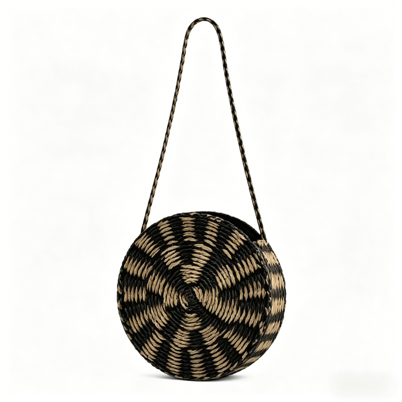 Sac à main rond chic en paille et raphia pour toutes les occasions