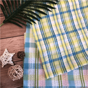 सीवीसी यार्न रंगे सीरसुकर फैब्रिक