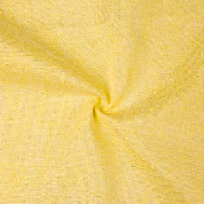 Tissu teint en fil jaune vif, 30 % lin, 70 % coton
