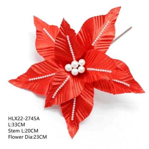 Artificial Flower Poinsettia For Christmas Decoration Artificial Flowers Christmas Tree Ornaments Wedding Party Decor Flowers