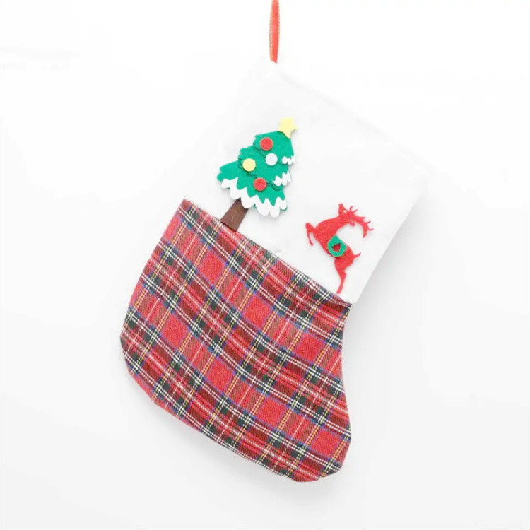 Kerstversiering Gingham kerstsokken