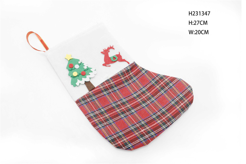 Christmas Decorations Gingham Christmas Socks