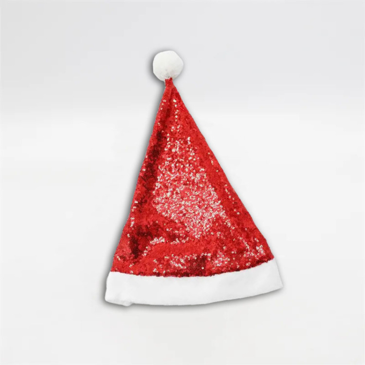 Decoración navideña con gorro rojo de Papá Noel