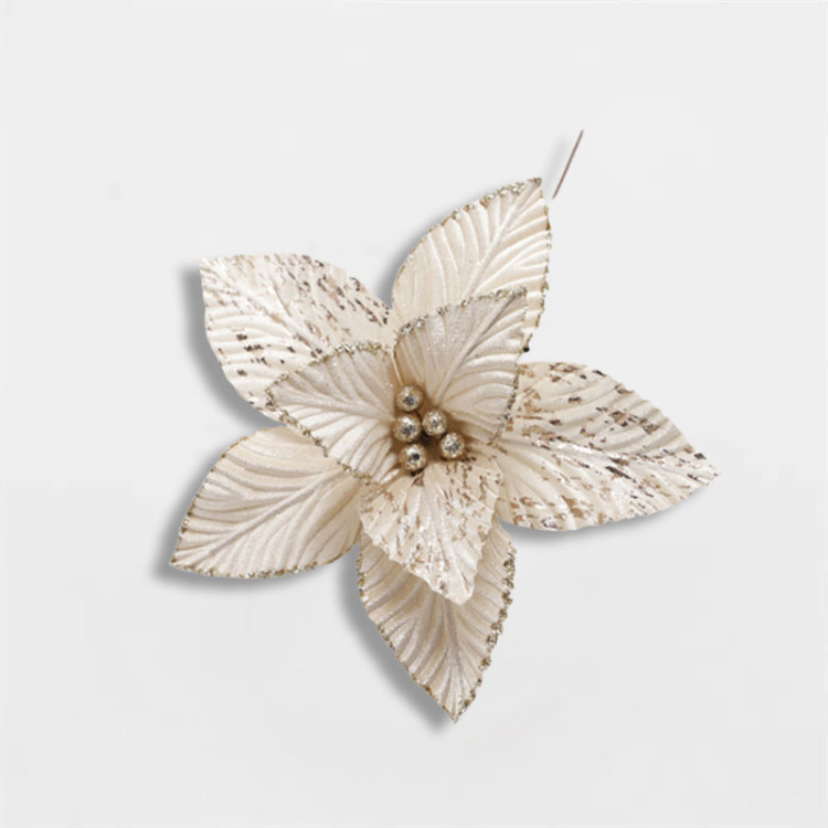 Kerstmis Versierd Met Gouden Bloemen