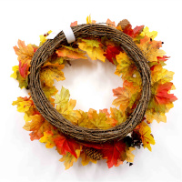 Autumn Decoration Maple Leaf Pumpkin Wreath