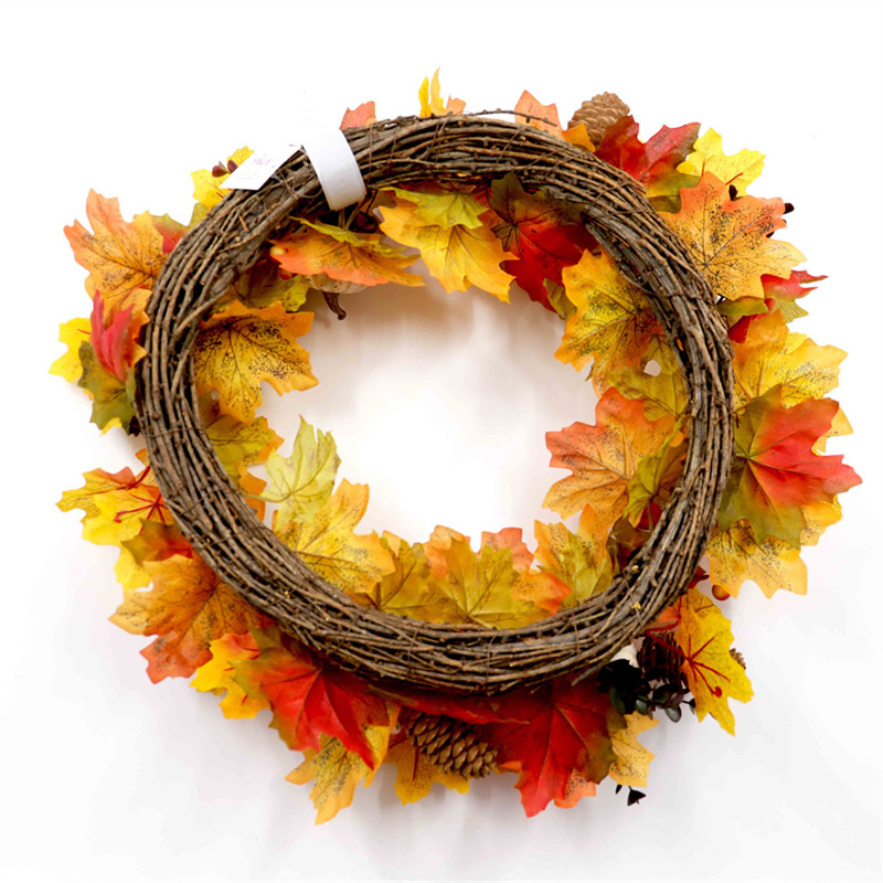 Autumn Decoration Maple Leaf Pumpkin Wreath