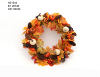 Autumn Decoration Maple Leaf Pumpkin Wreath