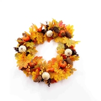 Autumn Decoration Maple Leaf Pumpkin Wreath