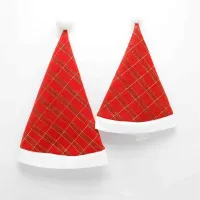 クリスマスの装飾の赤い縞模様のサンタ帽子