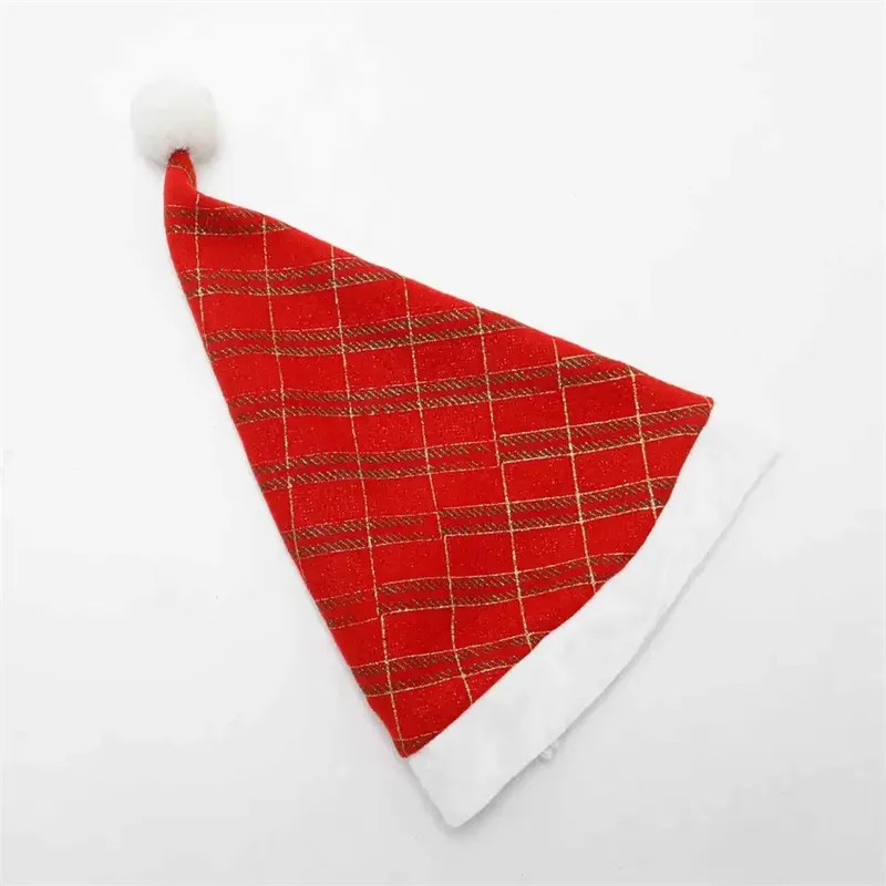 クリスマスの装飾の赤い縞模様のサンタ帽子