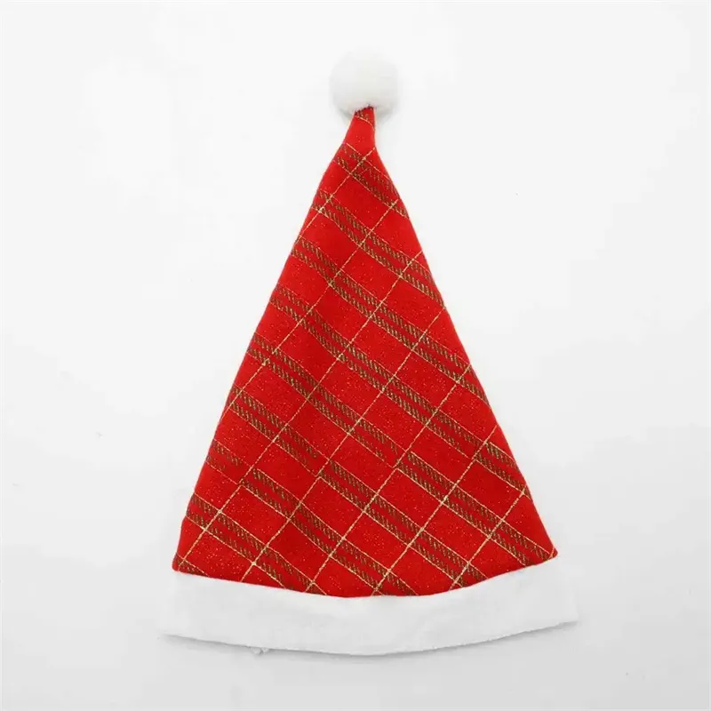 クリスマスの装飾の赤い縞模様のサンタ帽子