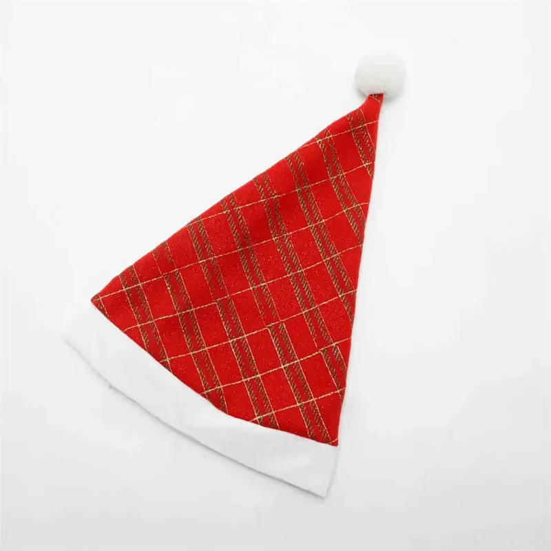 クリスマスの装飾の赤い縞模様のサンタ帽子