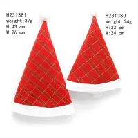 クリスマスの装飾の赤い縞模様のサンタ帽子