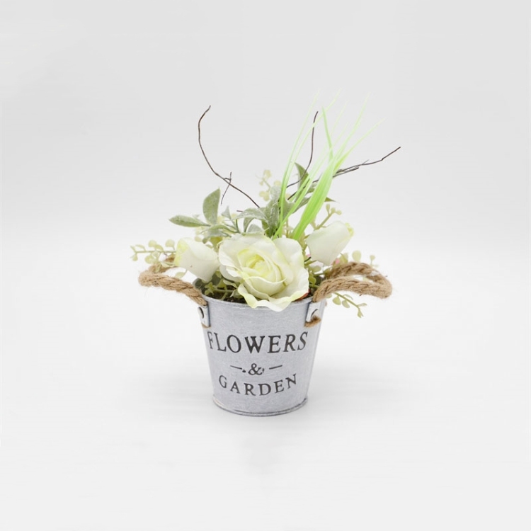 Decoración de boda Flores artificiales blancas Bonsai