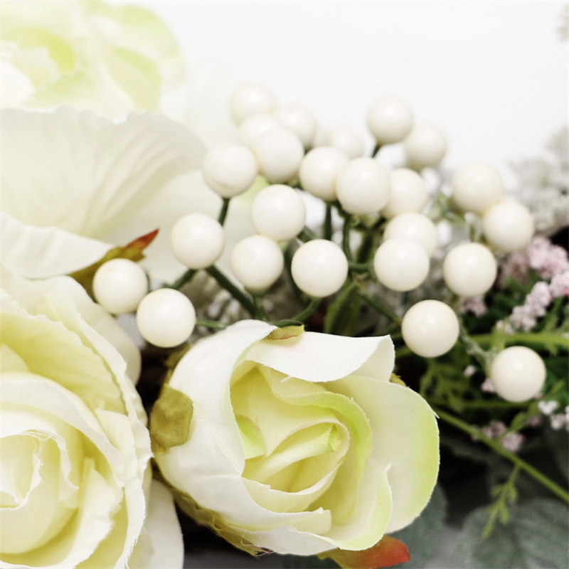 Decorate The Wedding With White Artificial Wreath