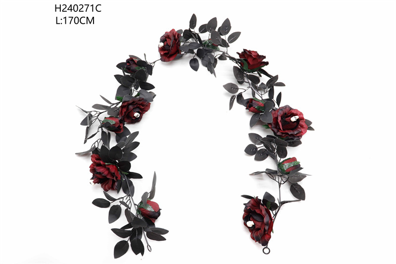 Deco The House With Black Artificial Roses For Halloween