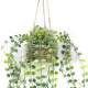 Outdoor Decor With Fake Hanging Green Plants