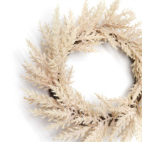 Creamy White Pampas Grass Wreath For Wedding Decoration