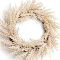 Creamy White Pampas Grass Wreath For Wedding Decoration