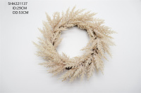 Creamy White Pampas Grass Wreath For Wedding Decoration