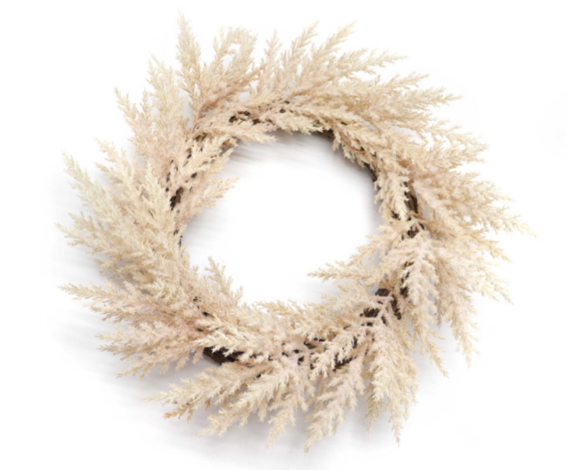 Creamy White Pampas Grass Wreath