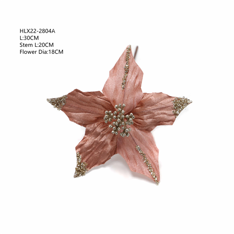 Christmas Decoration Pink Lint Artificial Flowers