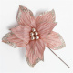 Decorate With Pink Glitter Artificial Flowers For Christmas