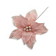 Decorate With Pink Glitter Artificial Flowers For Christmas